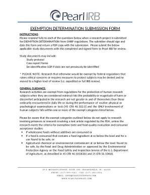 Exemption Determination Form