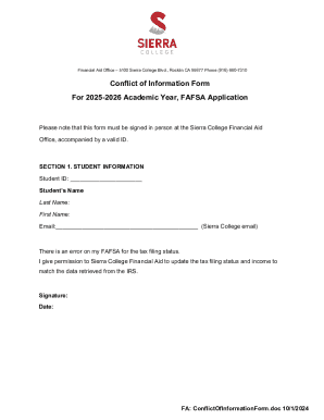 Conflict of Information Form