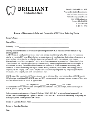 Cba Consent Form.pdf CBCT Informed Consent Form - Blank Fillable Template | Fill Out, Print ...