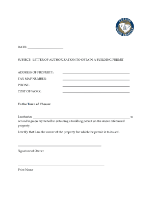 Letter of Authorization to Obtain a Building Permit