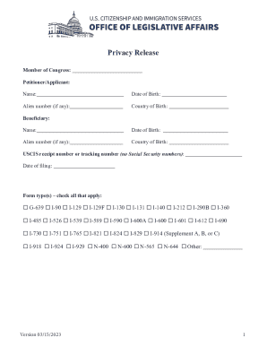 USCIS Privacy Release Form