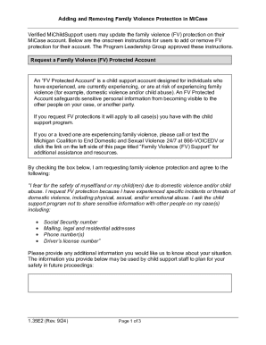 Family Violence Protection Request Form