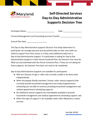 Day-to-Day Administrative Supports Decision Tree