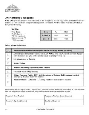 First Coast Hardcopy Request Form