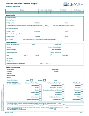 Ficha de Entidade Pessoa Singular