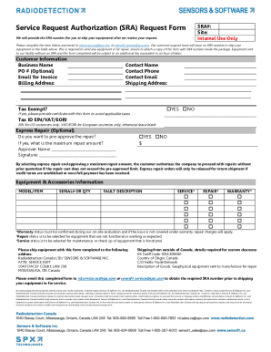 Service Request Authorization Form