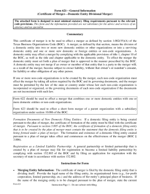 Texas Certificate of Merger