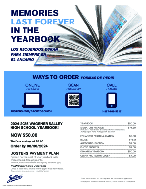 2024-2025 Yearbook Order Form