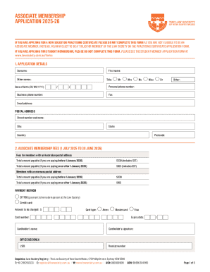 Associate Membership Application 2025-26