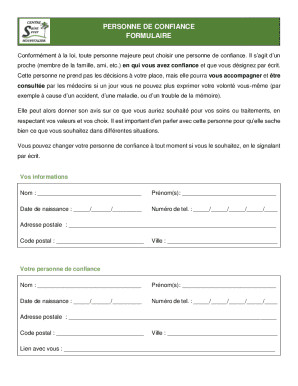 Personne de Confiance Form