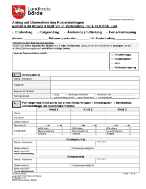 Application for Childcare Cost Subsidy
