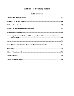 Letter of Bid - Technical Part