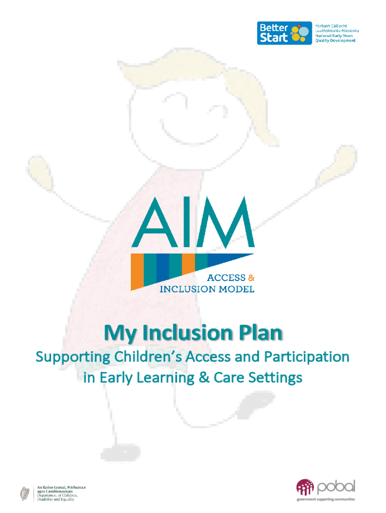 My Inclusion Plan for Early Learning - Blank Fillable Template | Fill ...