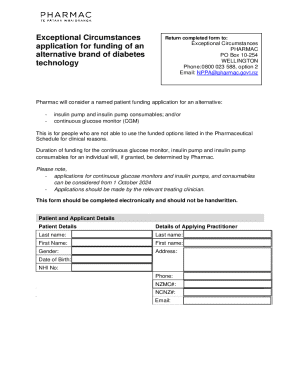 New Zealand Exceptional Circumstances Funding Application
