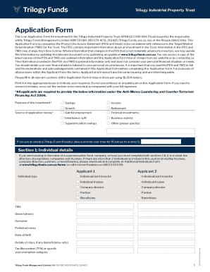 Trilogy Industrial Property Trust Application Form