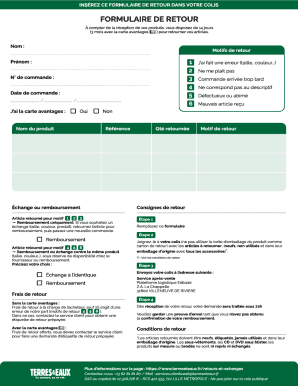 French Return Form