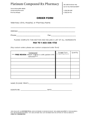 Pharmacy Order Form
