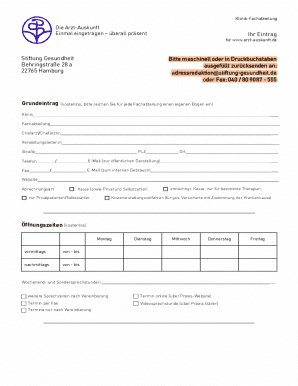 Medical Department Registration Form