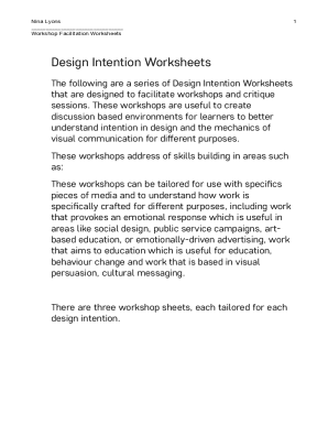 Workshop Facilitation Worksheets