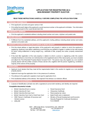 Non-Resident Property Elector Registration Form