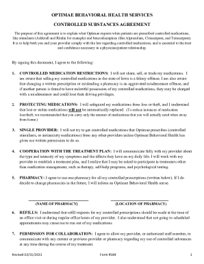 Controlled Substances Agreement