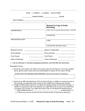 Request for Copy of Audio Recording