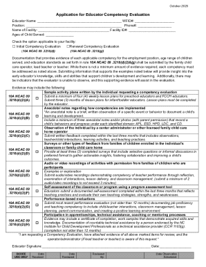 Application for Educator Competency Evaluation