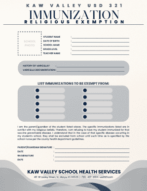 Kansas Religious Immunization Exemption Form