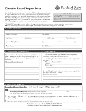 Education Record Request Form - Blank Fillable Template | Fill Out ...