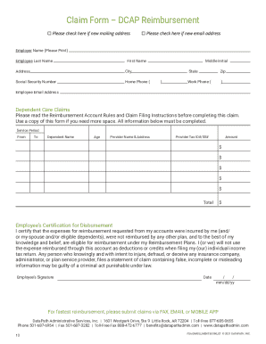 Dependent Care Claim Form