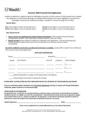 Summer 2026 Financial Aid Application