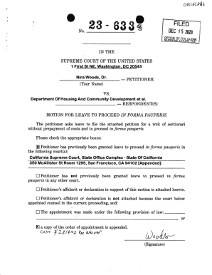 Motion for Leave to Proceed in Forma Pauperis