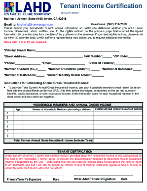 Tenant Income Certification Form