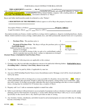 Purchase and Sale Contract for Real Estate