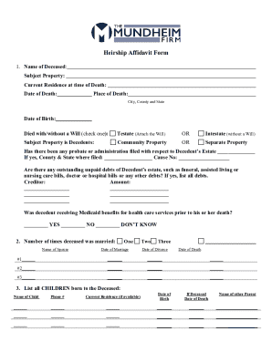 Heirship Affidavit Form