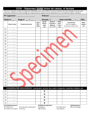 CC01 Expense Form Without Receipts