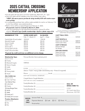 Cattail Crossing Membership Application