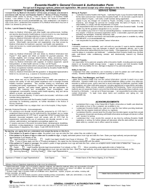 Essentia Health General Consent & Authorization Form