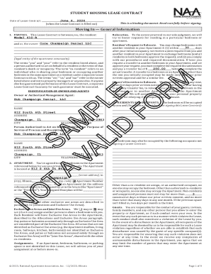 Student Housing Lease Contract