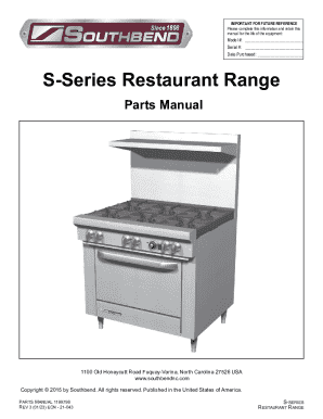 S-Series Restaurant Range Parts Manual