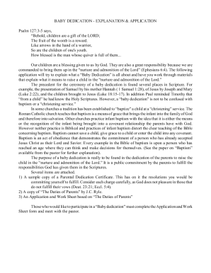 Baby Dedication Application