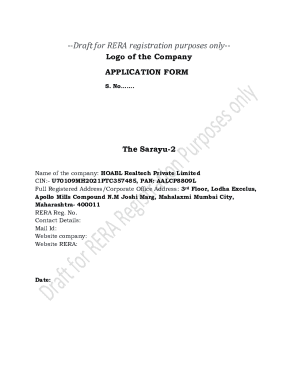 RERA Registration Application Form