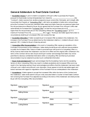 General Addendum to Real Estate Contract