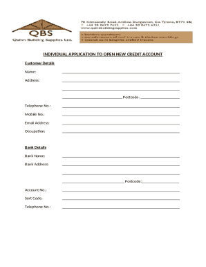 Individual Application to Open New Credit Account