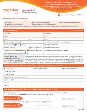 Together with GSK Enrollment Form