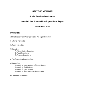 Michigan Social Services Block Grant Intended Use Plan