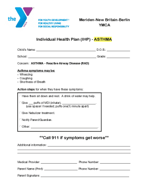 Individual Health Plan for Asthma