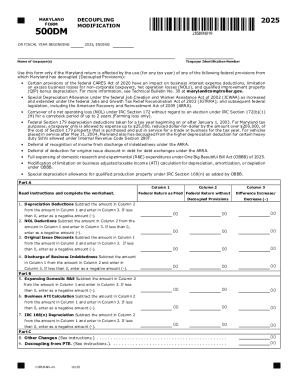 Maryland Decoupling Form 500DM 2025