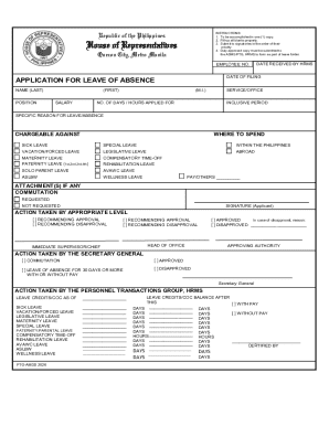 Philippines Leave of Absence Application