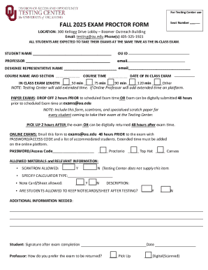 Exam Proctoring Form
